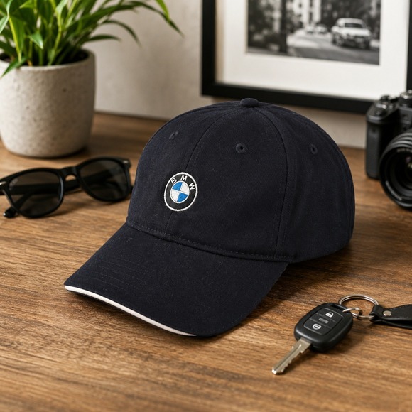 BMW Lifestyle Navy Blue Recycled PET Baseball Cap Adjustable Hat Embroidered